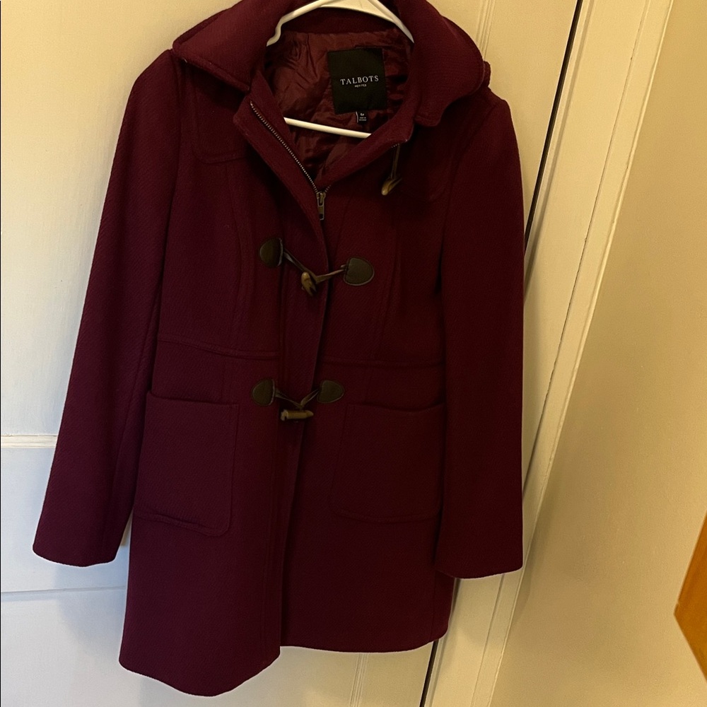 Talbots Women's Deep Burgundy Toggle Coat